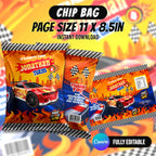Race Car Birthday Party Favor Bundle Template | Editable Canva Racing Party Printables | 10 Favor Items | Kids Birthday Decorations