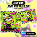 Create spooky Halloween treats with this editable Canva party favor bundle. Customize, download and print your Halloween party designs with PXGFX.