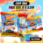 Racing Car Birthday Party Favor Bundle Canva | Editable 10 Item Car Party Kit