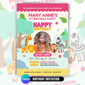 Zoo Birthday Invitation Canva | Editable Safari Animal Birthday Party Invite