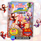 Spidey Superhero Birthday Invitation Canva Template | Editable Web Hero Kids Party Invite | Amazing Friends Birthday Card | Digital Download
