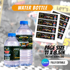 Monster Truck Birthday Party Favor Bundle Canva Editable 10 Item Boys Party Boom Crash Water Bottle Chip Bag Invitation Instant Download