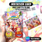 Spidey Superhero Birthday Invitation Canva Template | Editable Web Hero Kids Party Invite | Amazing Friends Birthday Card | Digital Download