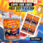Race Car Birthday Party Favor Bundle Template | Editable Canva Racing Party Printables | 10 Favor Items | Kids Birthday Decorations