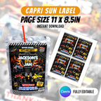 Monster Truck Birthday Party Favor Bundle Canva Editable 10 Item Boys Party Boom Crash Water Bottle Chip Bag Invitation Instant Download