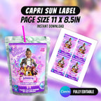 Kpop Theme Birthday Party Favor Bundle Canva | Editable 10 Item Purple Party Kit
