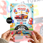 Racing Car Birthday Invitation Canva Editable Race Car Birthday Party Invite