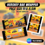 Monster Truck Bash Birthday Party Favor Bundle Canva 10 Item