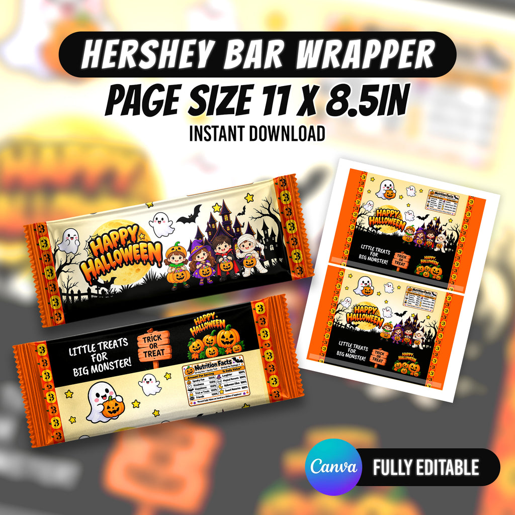 Make Halloween extra spooky with 8 editable Canva party favor templates, including chip bags, bottle labels, candy wrappers and treat packaging. Instant digital download from PXGFX.