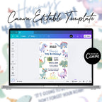 Dinosaur Birthday Party Invitation Canva Template Editable Cute Dino Kids Birthday Invite Card