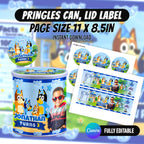 Blue Puppy Birthday Party Favor Bundle Canva Editable 10 Item Kids Party Kit Custom Photo Water Bottle Chip Bag Invitation Digital Download