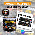 Monster Truck Birthday Party Favor Bundle Canva Editable 10 Item Boys Party Boom Crash Water Bottle Chip Bag Invitation Instant Download