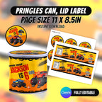 Monster Truck Bash Birthday Party Favor Bundle Canva 10 Item