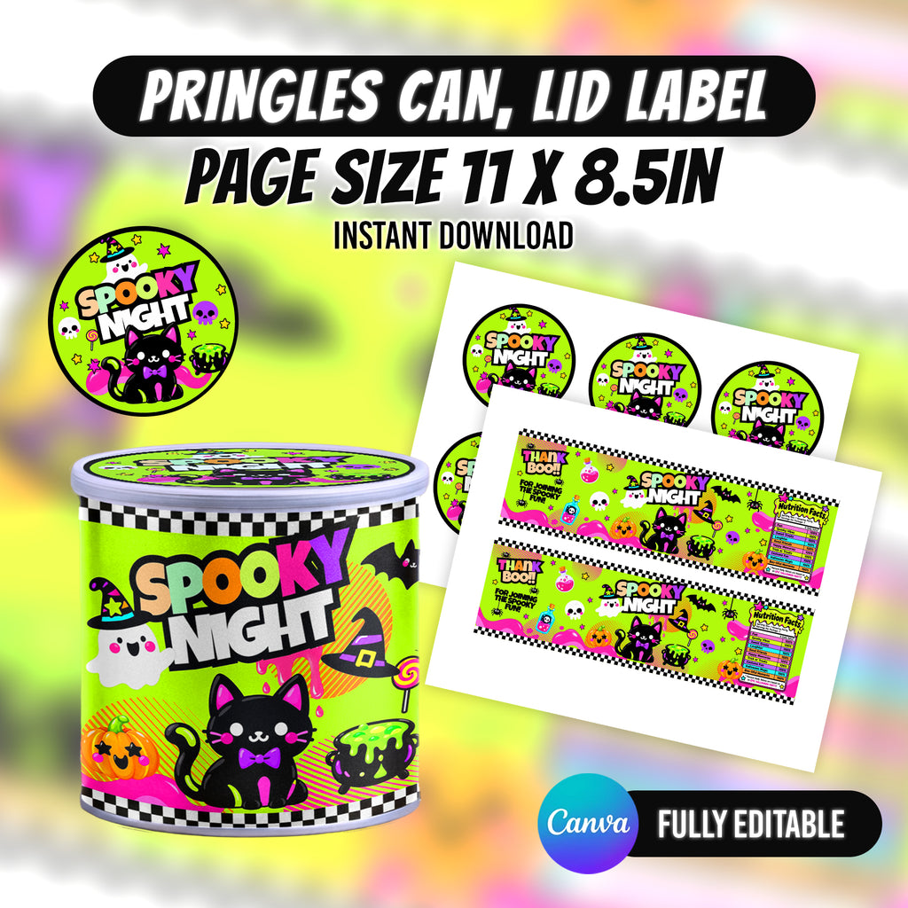 Create spooky Halloween treats with this editable Canva party favor bundle. Customize, download and print your Halloween party designs with PXGFX.