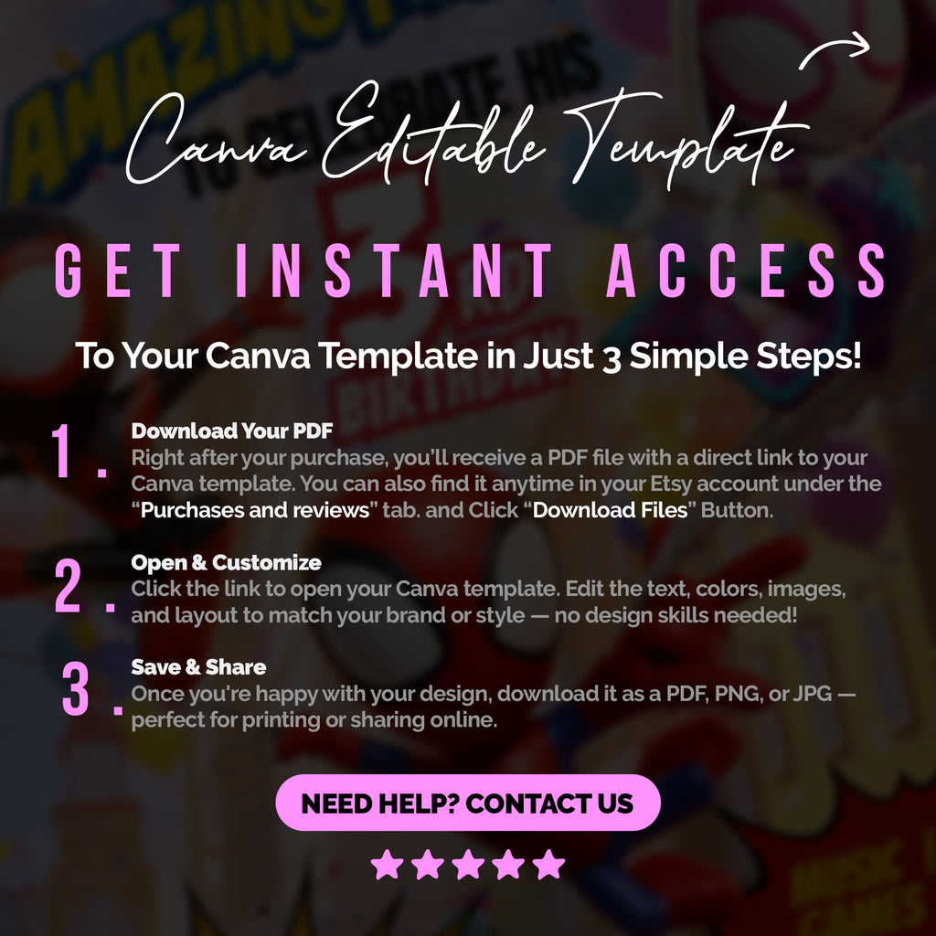 Spidey Superhero Birthday Invitation Canva Template | Editable Web Hero Kids Party Invite | Amazing Friends Birthday Card | Digital Download