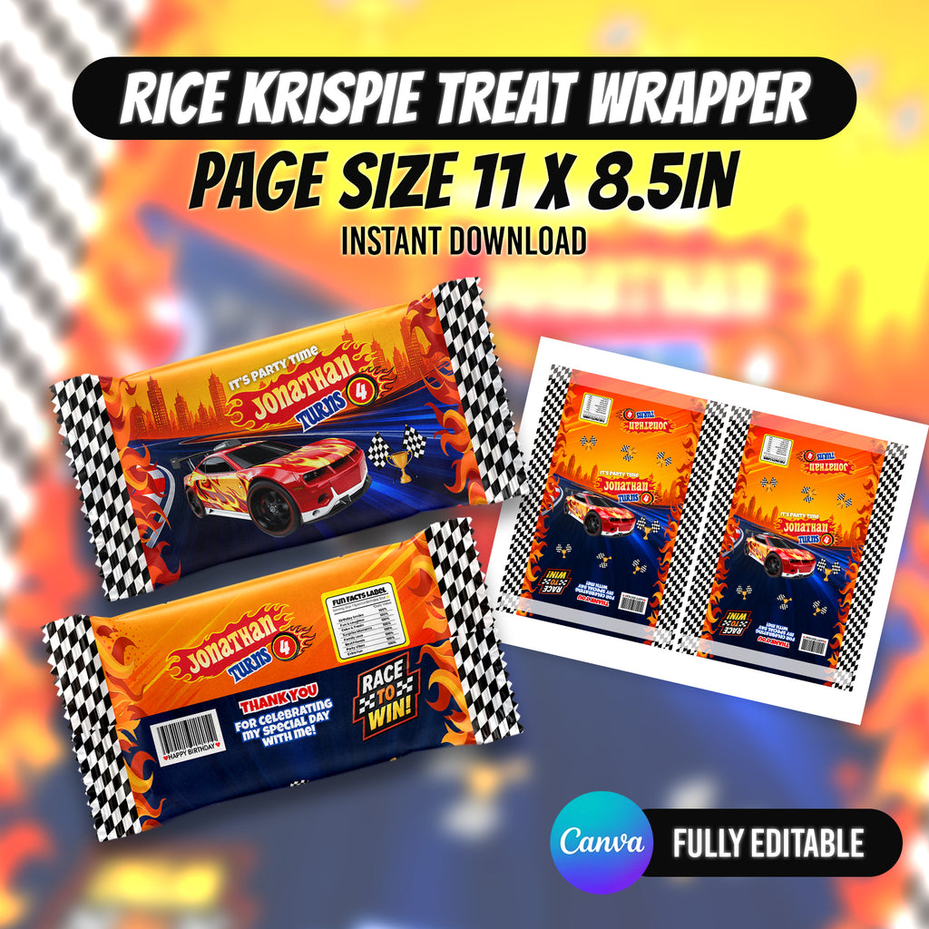 Race Car Birthday Party Favor Bundle Template | Editable Canva Racing Party Printables | 10 Favor Items | Kids Birthday Decorations