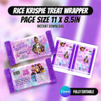 Kpop Theme Birthday Party Favor Bundle Canva | Editable 10 Item Purple Party Kit