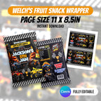 Monster Truck Birthday Party Favor Bundle Canva Editable 10 Item Boys Party Boom Crash Water Bottle Chip Bag Invitation Instant Download