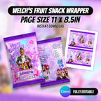 Kpop Theme Birthday Party Favor Bundle Canva | Editable 10 Item Purple Party Kit