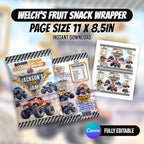 Monster Truck Bash Birthday Party Favor Bundle Canva 10 Item Boys Party Kit Arena Truck Water Bottle Chip Bag Invitation Instant Download