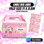 Kawaii Cat Birthday Party Favor Bundle Canva Editable 10 Item Pink Girls Party Cute Cat Water Bottle Chip Bag Invitation Instant Download