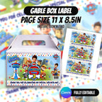 Puppy Rescue Birthday Party Favor Bundle Canva | Editable 10 Item Kids Party Kit