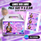 Kpop Theme Birthday Party Favor Bundle Canva | Editable 10 Item Purple Party Kit