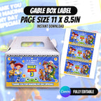 Space Cowboy Birthday Party Favor Bundle Canva | Editable 10 Item Kids Party Kit