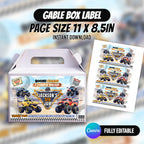 Monster Truck Bash Birthday Party Favor Bundle Canva 10 Item Boys Party Kit Arena Truck Water Bottle Chip Bag Invitation Instant Download