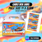 Racing Car Birthday Party Favor Bundle Canva | Editable 10 Item Car Party Kit