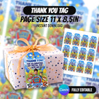 Puppy Rescue Birthday Party Favor Bundle Canva | Editable 10 Item Kids Party Kit