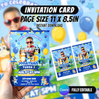 Blue Puppy Birthday Party Favor Bundle Canva Editable 10 Item Kids Party Kit Custom Photo Water Bottle Chip Bag Invitation Digital Download