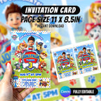 Puppy Rescue Birthday Party Favor Bundle Canva | Editable 10 Item Kids Party Kit