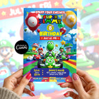 Mario Birthday Invitation Editable Canva Party Invite 3 Options