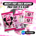 Minni Mouse Birthday Party Favor Bundle Editable Canva Birthday Party Kit 10 Favor Items