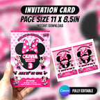 Minni Mouse Birthday Party Favor Bundle Editable Canva Birthday Party Kit 10 Favor Items