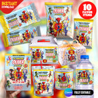 Spider Superhero Birthday Party Favor Bundle 10 Party Favor Items