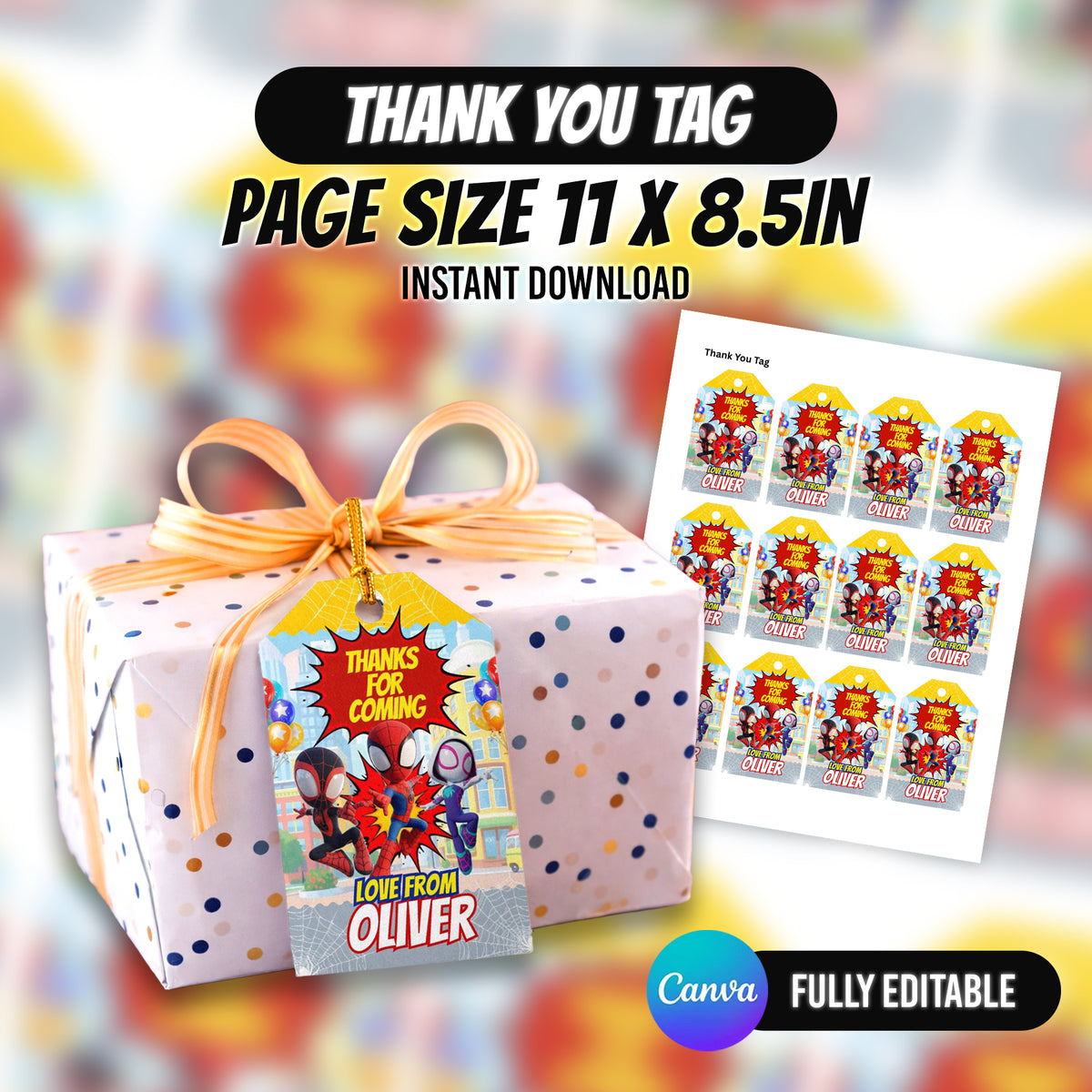 Spider Superhero Birthday Party Favor Bundle 10 Party Favor Items