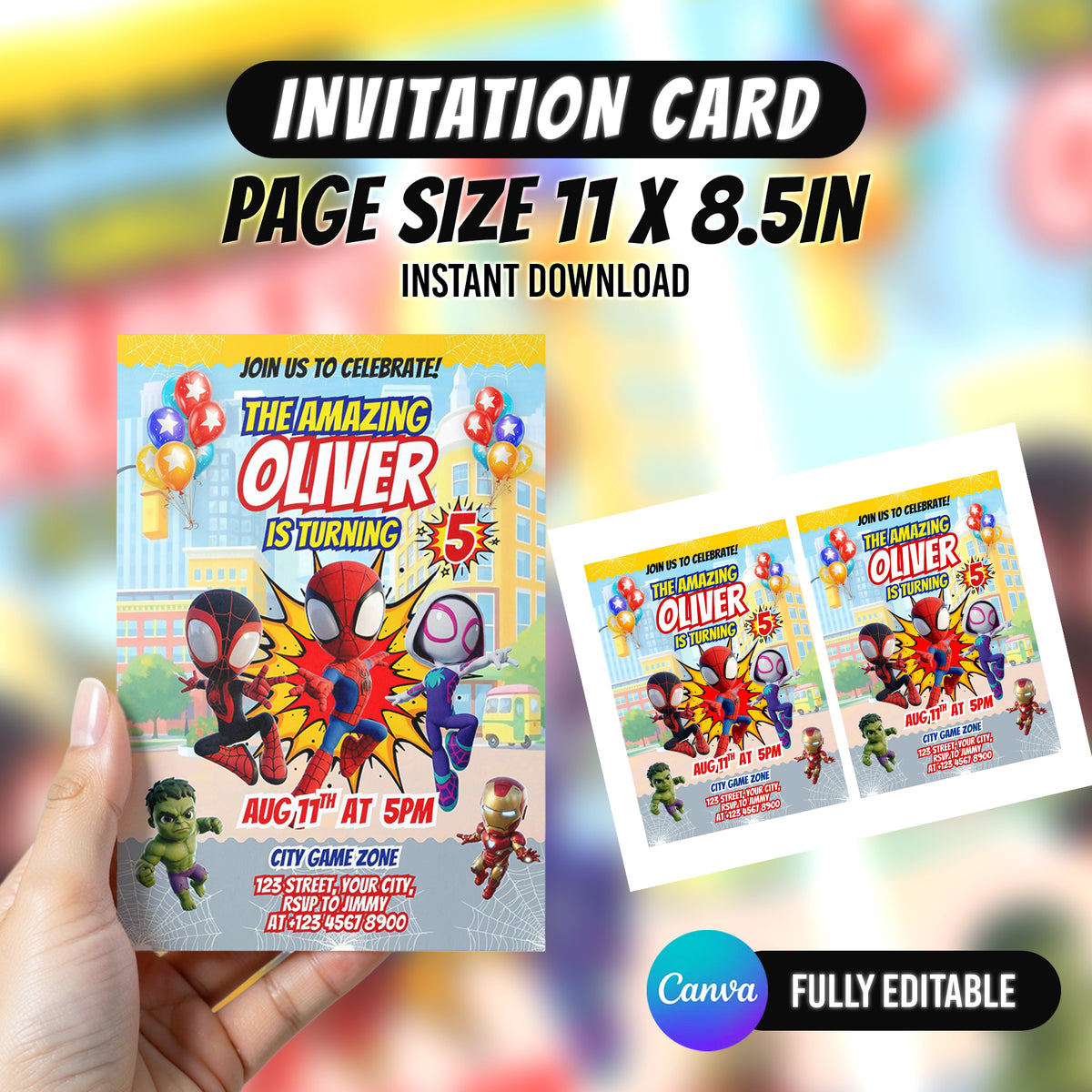 Spider Superhero Birthday Party Favor Bundle 10 Party Favor Items