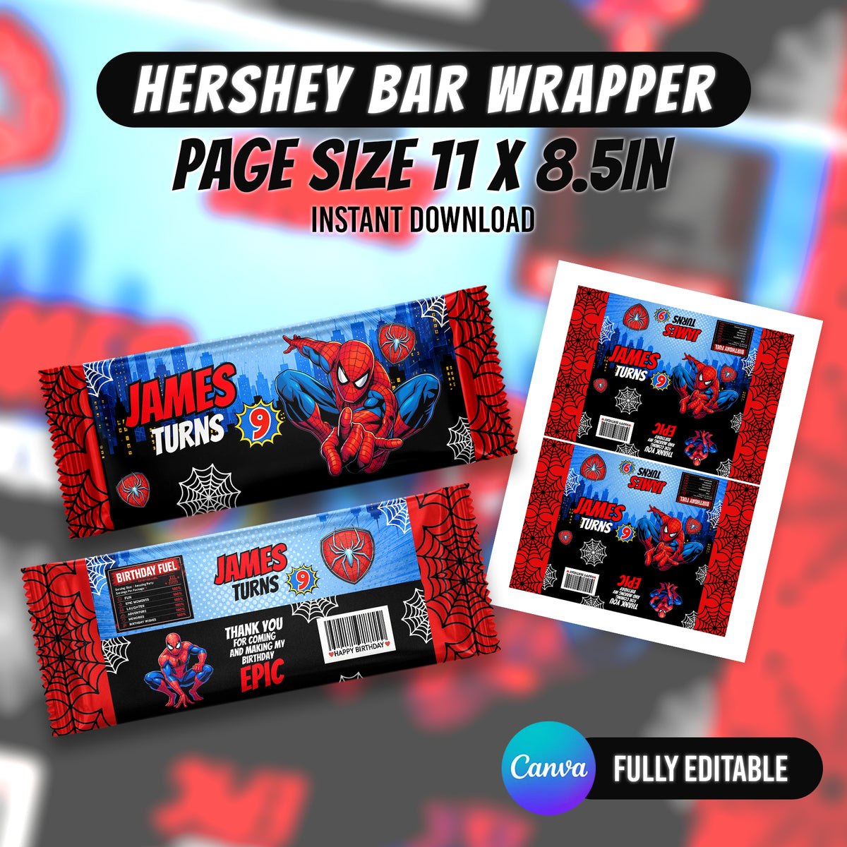 Spider Superhero Birthday Party Favor Bundle 10 Party Favor Items Canva