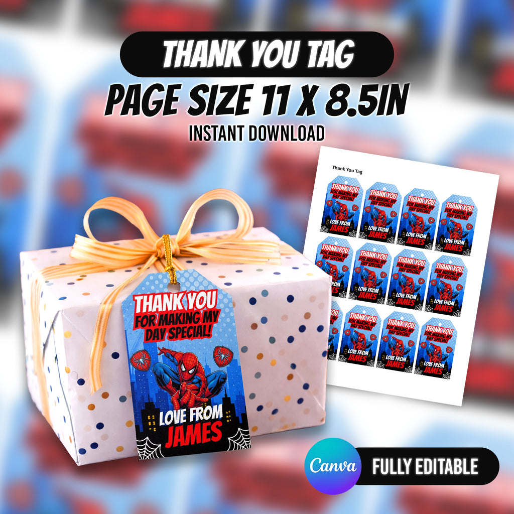 Spider Superhero Birthday Party Favor Bundle 10 Party Favor Items Canva