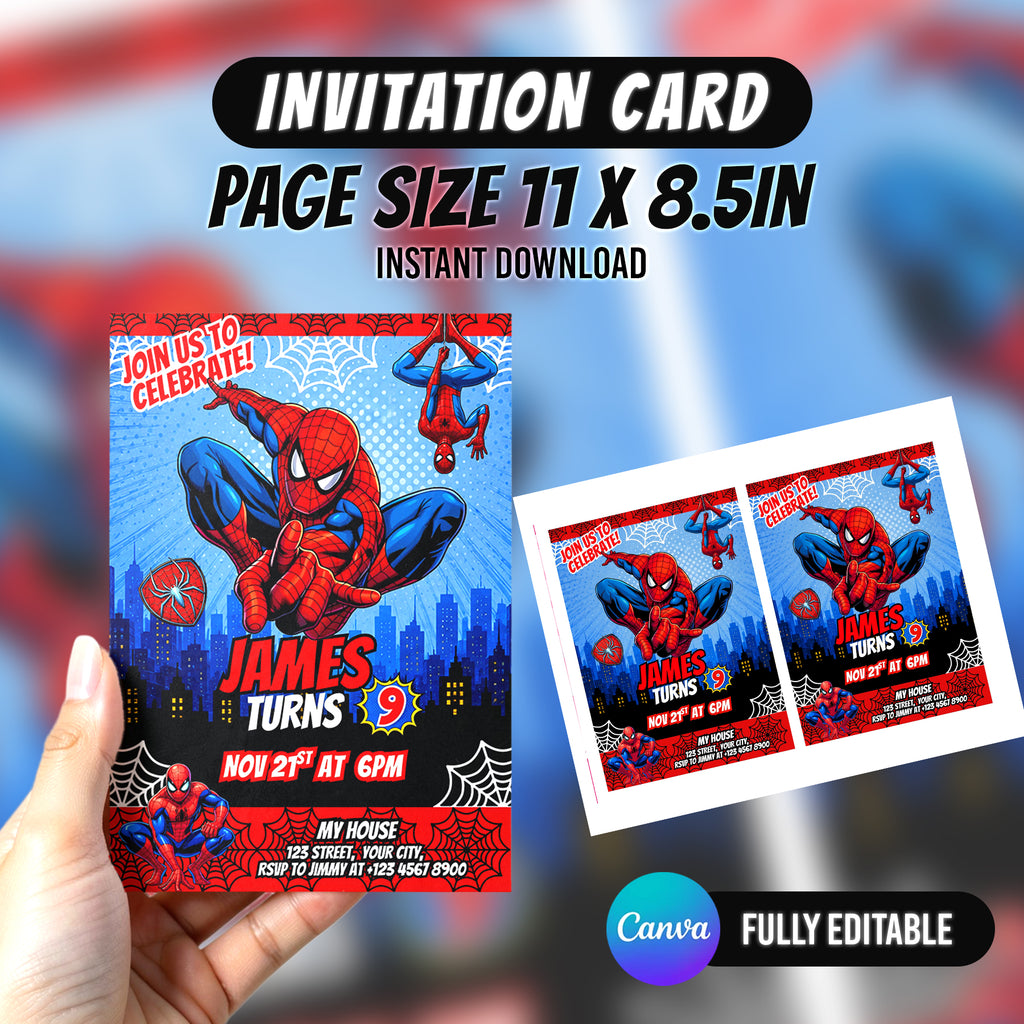 Spider Superhero Birthday Party Favor Bundle 10 Party Favor Items Canva